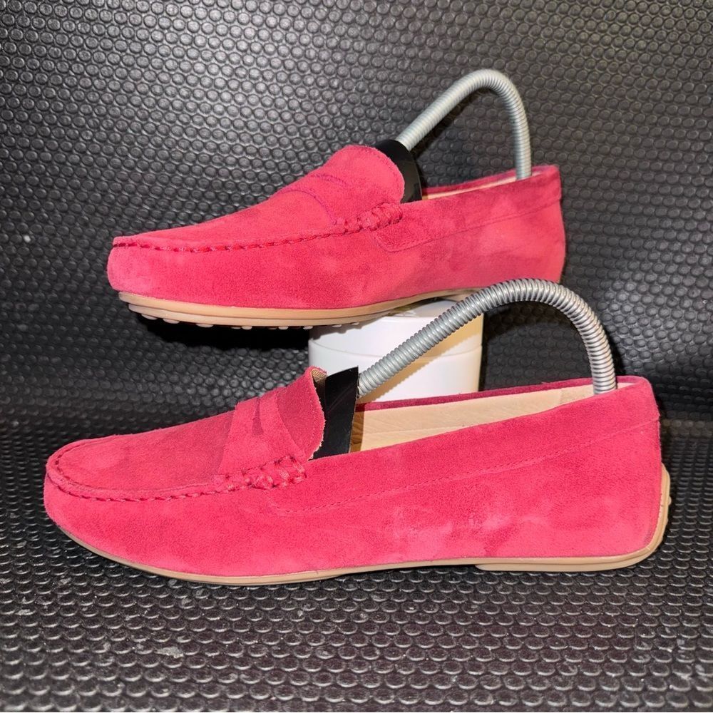 Samuel Hubbard Free Spirit Driving Moccasin Flag Red Suede Shoes Women’s Size 8M
